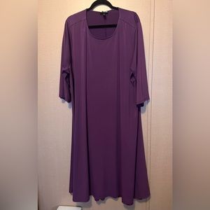 Dress 3x Women's Purple Long and Loose-Fitting Anthony Original
